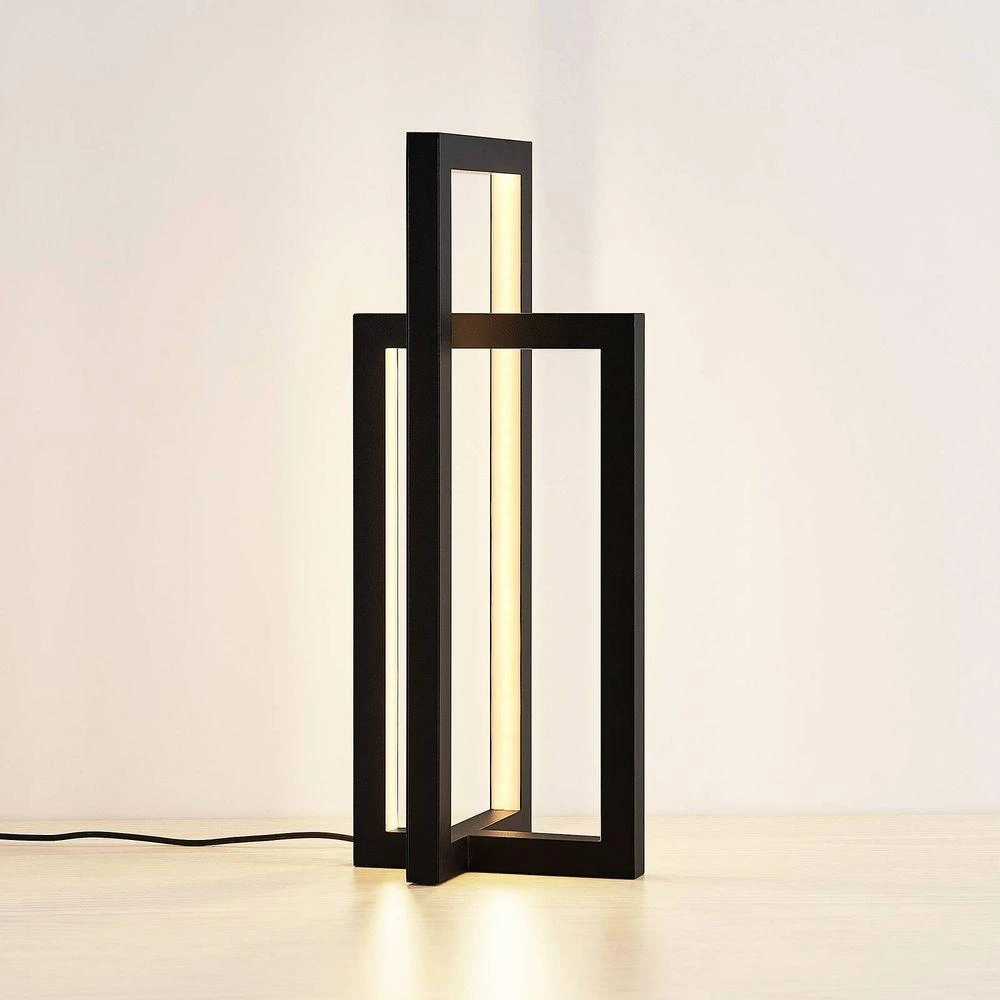B-Ware Lucande Tischleuchte Schreibtischlampe Led Hylda Schwarz Dimmbar Modern Wohnb0