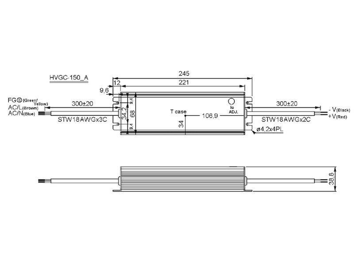 Mean Well HVGC-150-350A LED-Treiber Konstantstrom 149.8 W 0.35 A 42 - 428 V/DC d