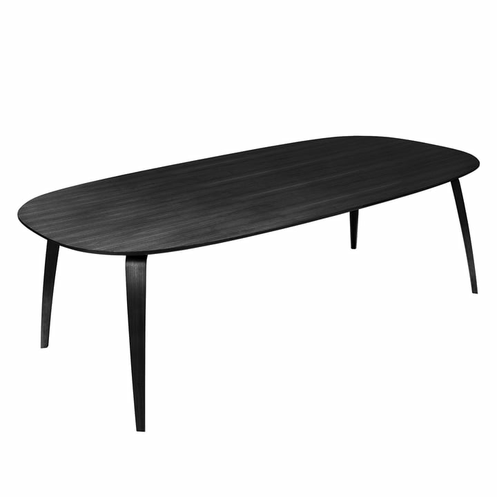 B-Ware Gubi Esstisch Tisch Küchentisch Elliptisch 120 X 230 Cm Esche Schwarz Gebeizt