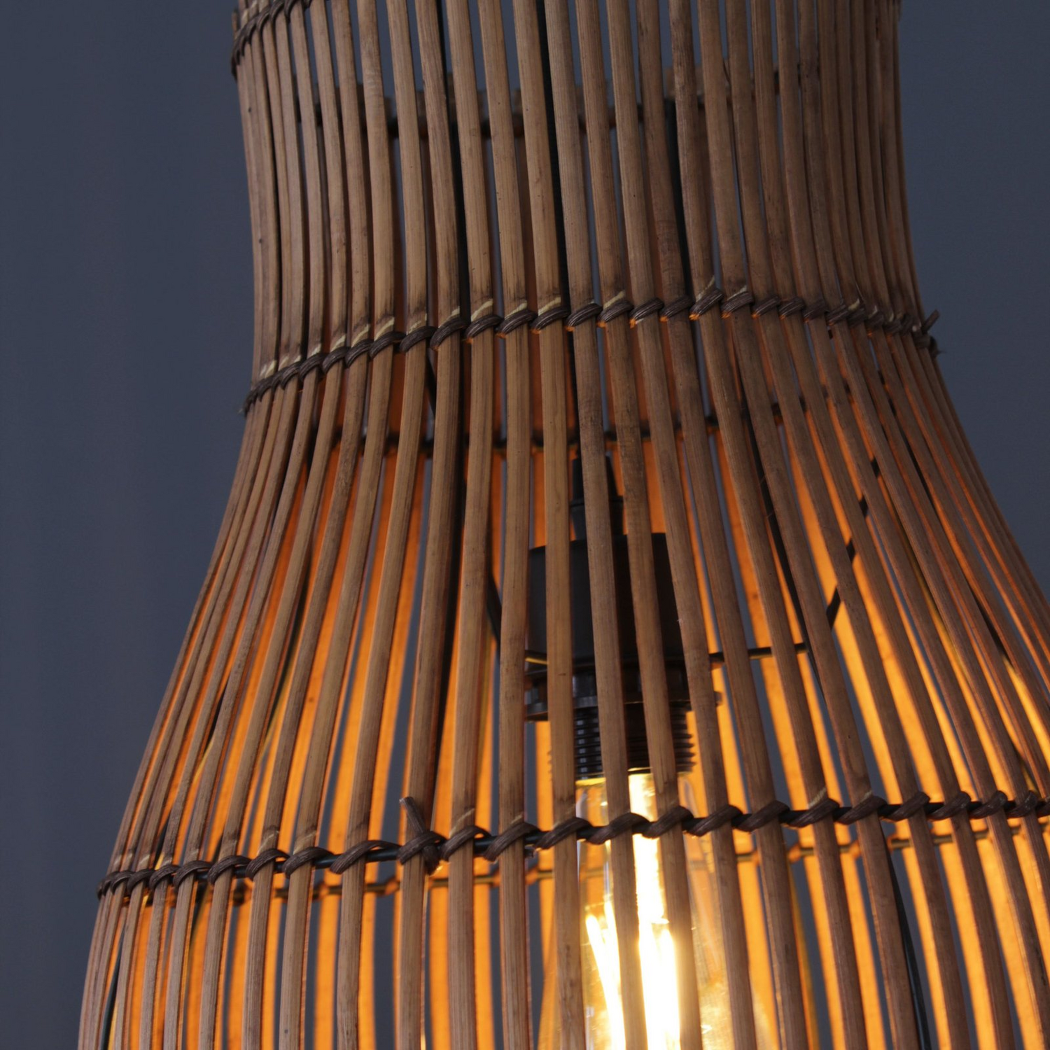 Eco Light Hängeleuchte Bamboo Braun Höhe 48 Cm ø 30 Cm Deckenlampe Lampe Leuc833 B-Ware - 4250294322944