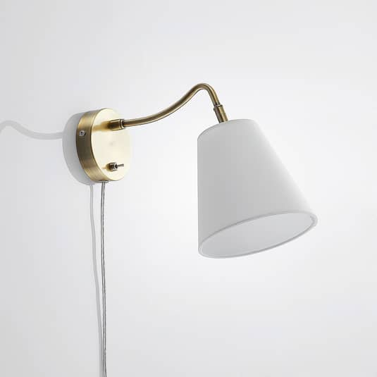 B-Ware Lindby Ethan Wandleuchte Wandleuchte Wandlicht Lampe Stecker Messing Antik  E14