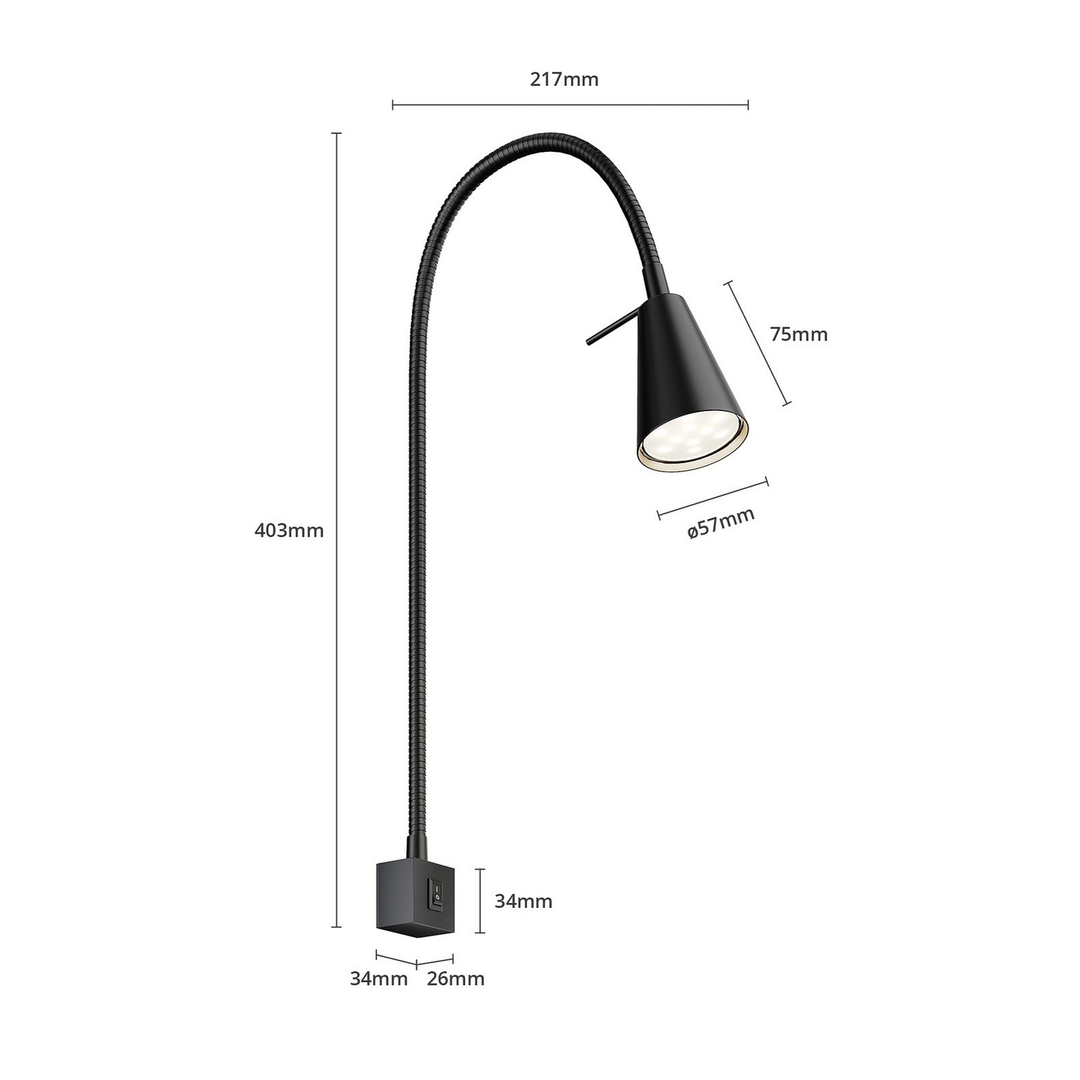 Briloner LED-Wandlampe Wandleuchte Leuchte Lampe 2080 zur Montage Bett schwarz