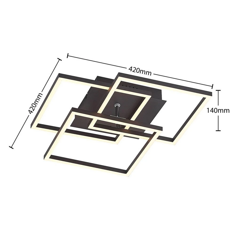 B-Ware Lindby Qiana Led Deckenlampe Cct Leuchte Lampe Led Schwarz Dimmbar Fernbedienung