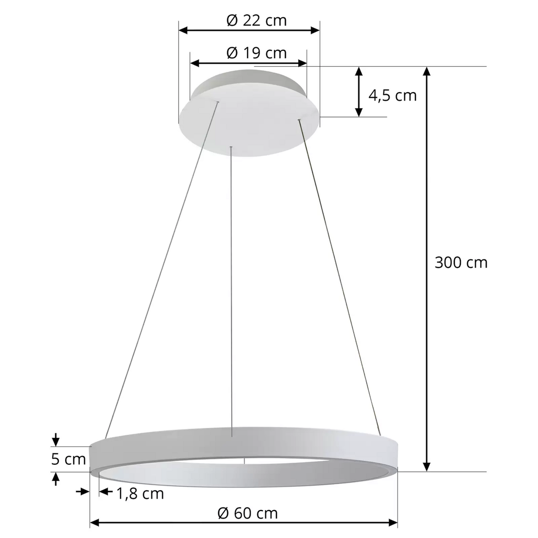 Arcchio Answin Led Hängeleuchte 52,8 W Weiß Hängelampe Lampe Leuchte Spot Li324 B-Ware - 4251911763096