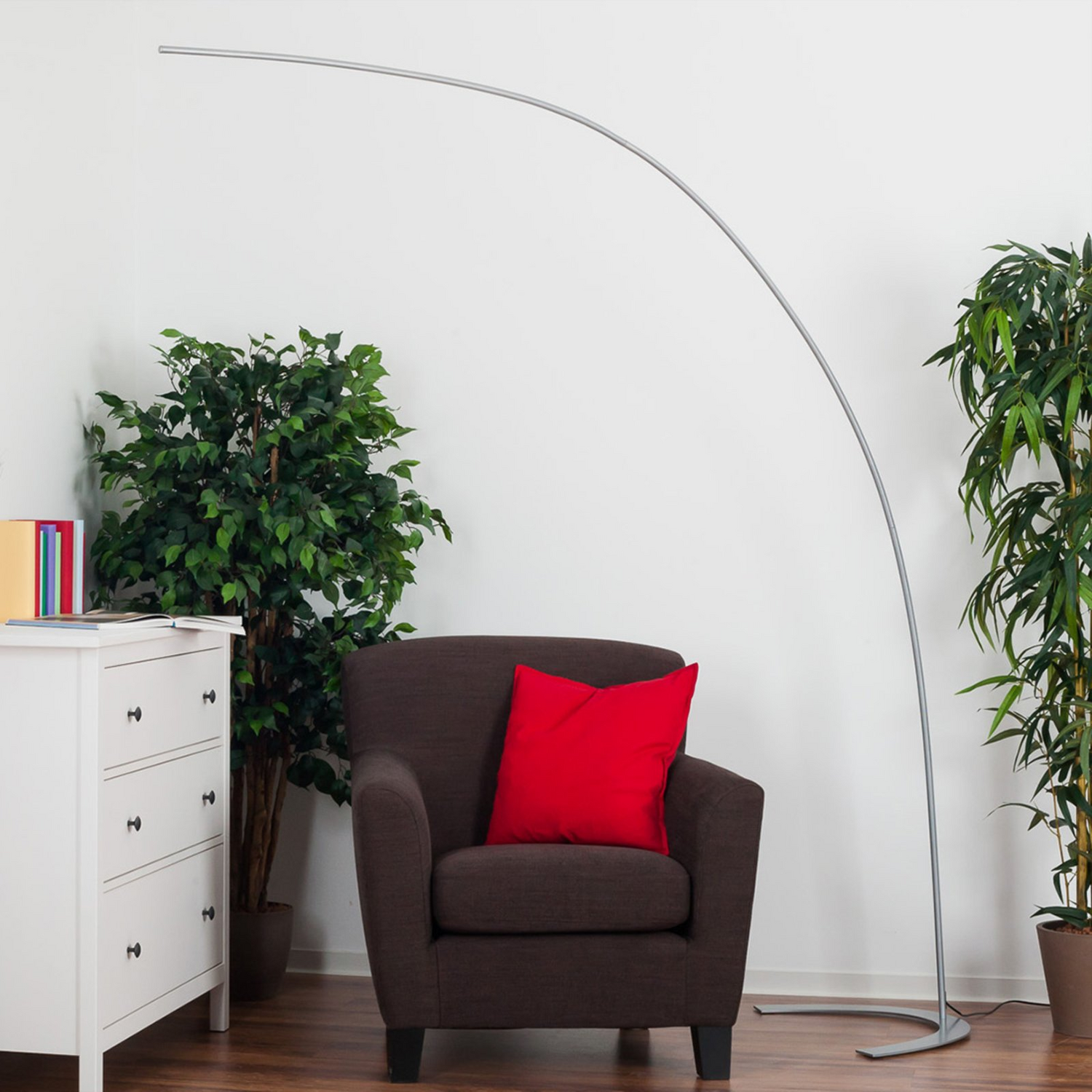 Lindby Silberne Led Stehlampe Danua Stehleuchte Standlampe Leuchte Bogenform 361 B-Ware - 4251096506419
