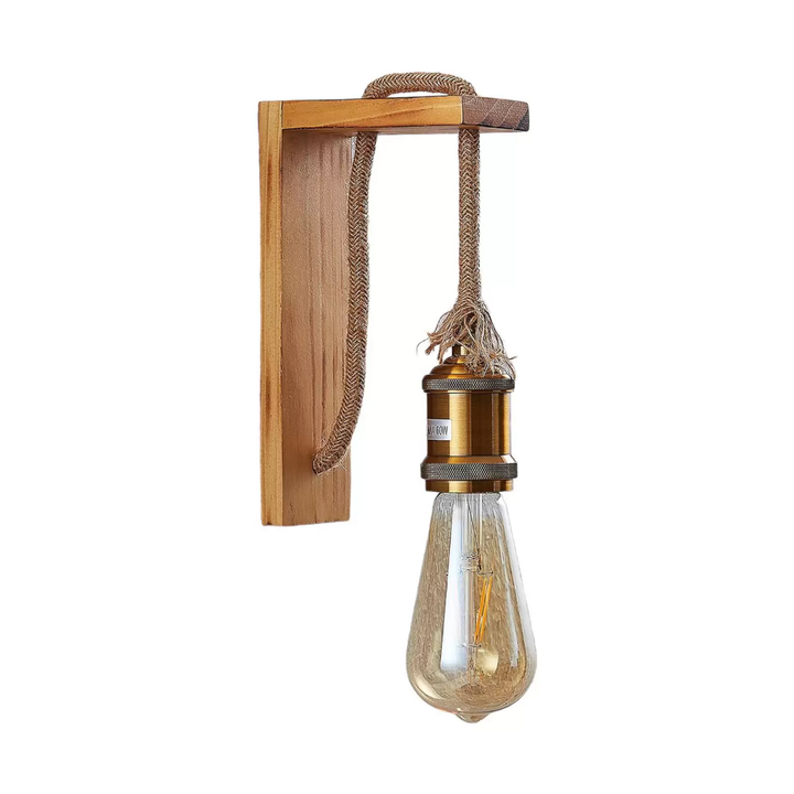 Lindby Helou Holz-Wandlampe mit sichtbarer Fassung Wandleuchte Lampe Leuchte E27