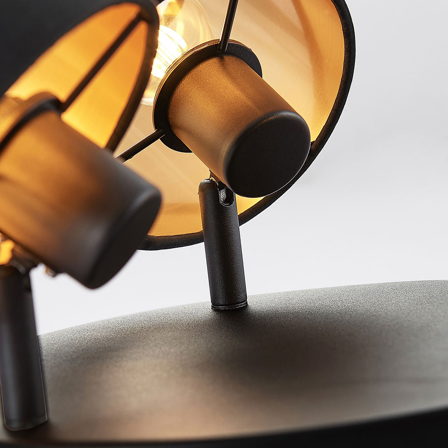 B-Ware Lindby Stoff Deckenlampe Vasilia In Schwarz Gold 3 Flg Deckenlampe Deckenlicht