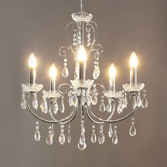 Lucande Kronleuchter Deckenlampe Deckenleuchte Solveig Mit Kristallen 5 Fl Ch103 B-Ware