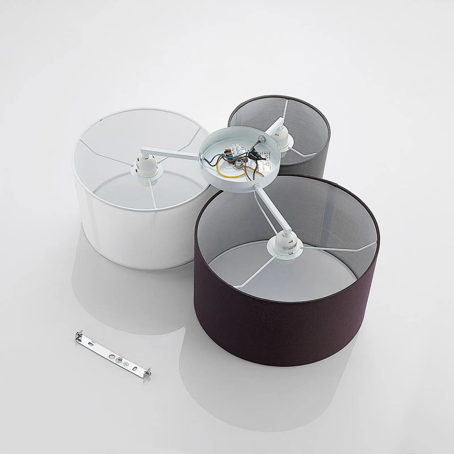 B-Ware Lindby Laurenz Deckenlampe Deckenlicht Lampe Leuchte 3 Flammig E27 Grau Braun938