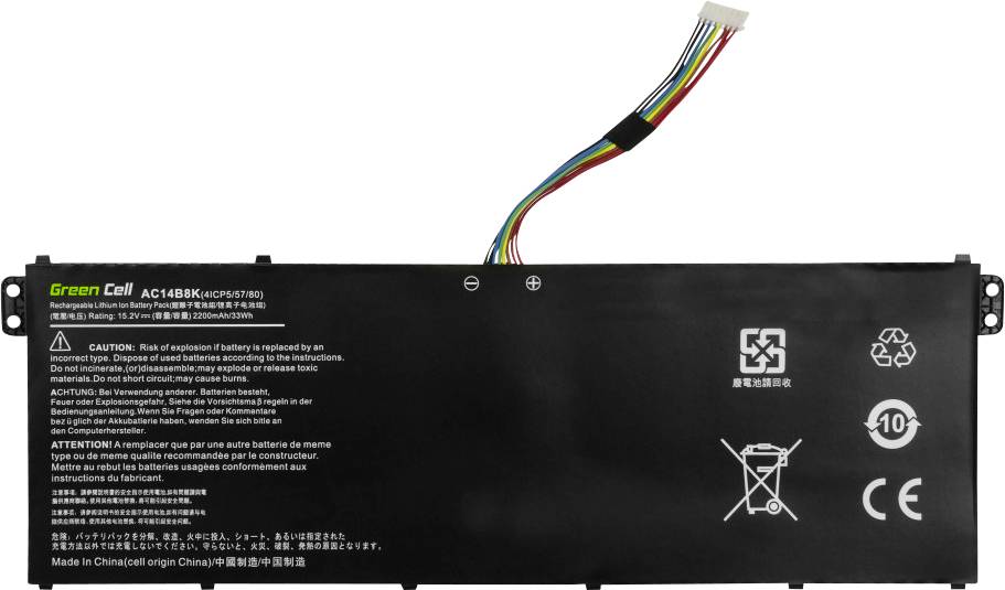Green Cell Notebook-Akku AC14B3K AC14B7K AC14B8K 15.2 V 2100 mAh Laptop-Akku - 5903317229759