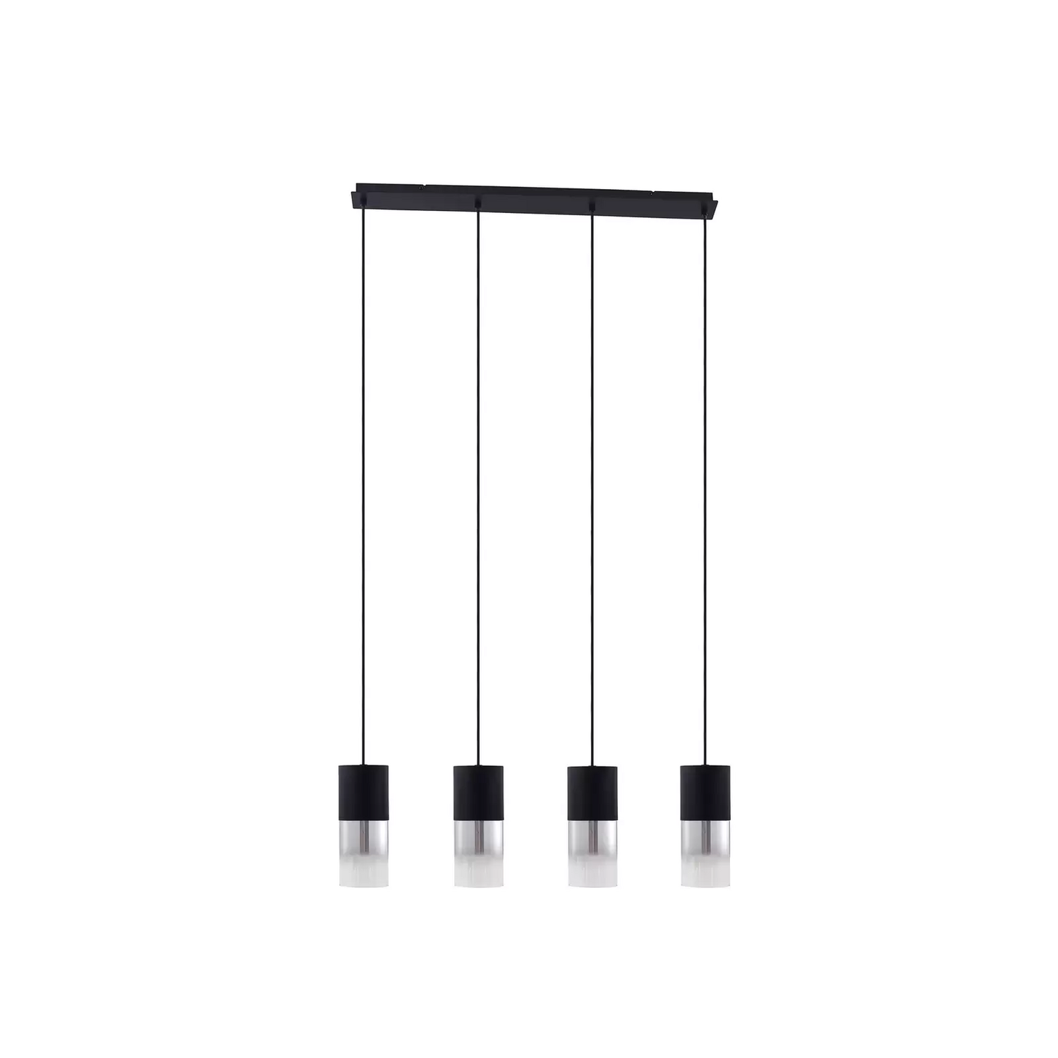 Lindby Hängeleuchte Svante Hängelampe Deckenleuchte Lampe 4 Flg Schwarz Glas197 B-Ware - 4251911791556