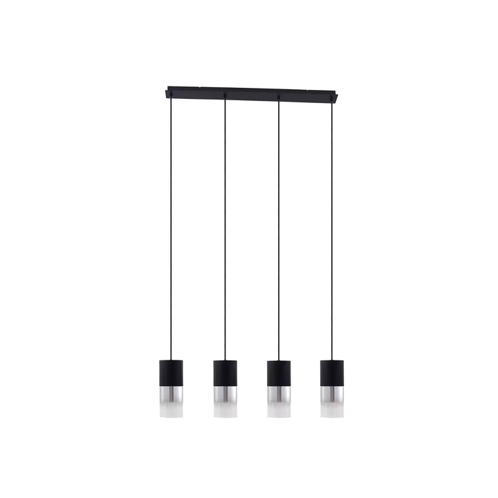 Lindby Hängeleuchte Svante Hängelampe Deckenleuchte Lampe 4-flg schwarz Glas 85