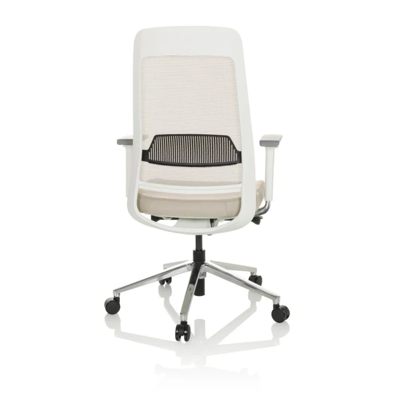 B-Ware Bürostuhl Drehstuhl Chiaro T2 White Netzstoff Grau Beige Schreibtisch Hjh Office