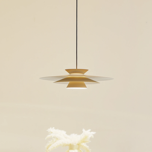 Suspension LED Lucande Livie, lampe suspendue en aluminium beige Ø 50 cm