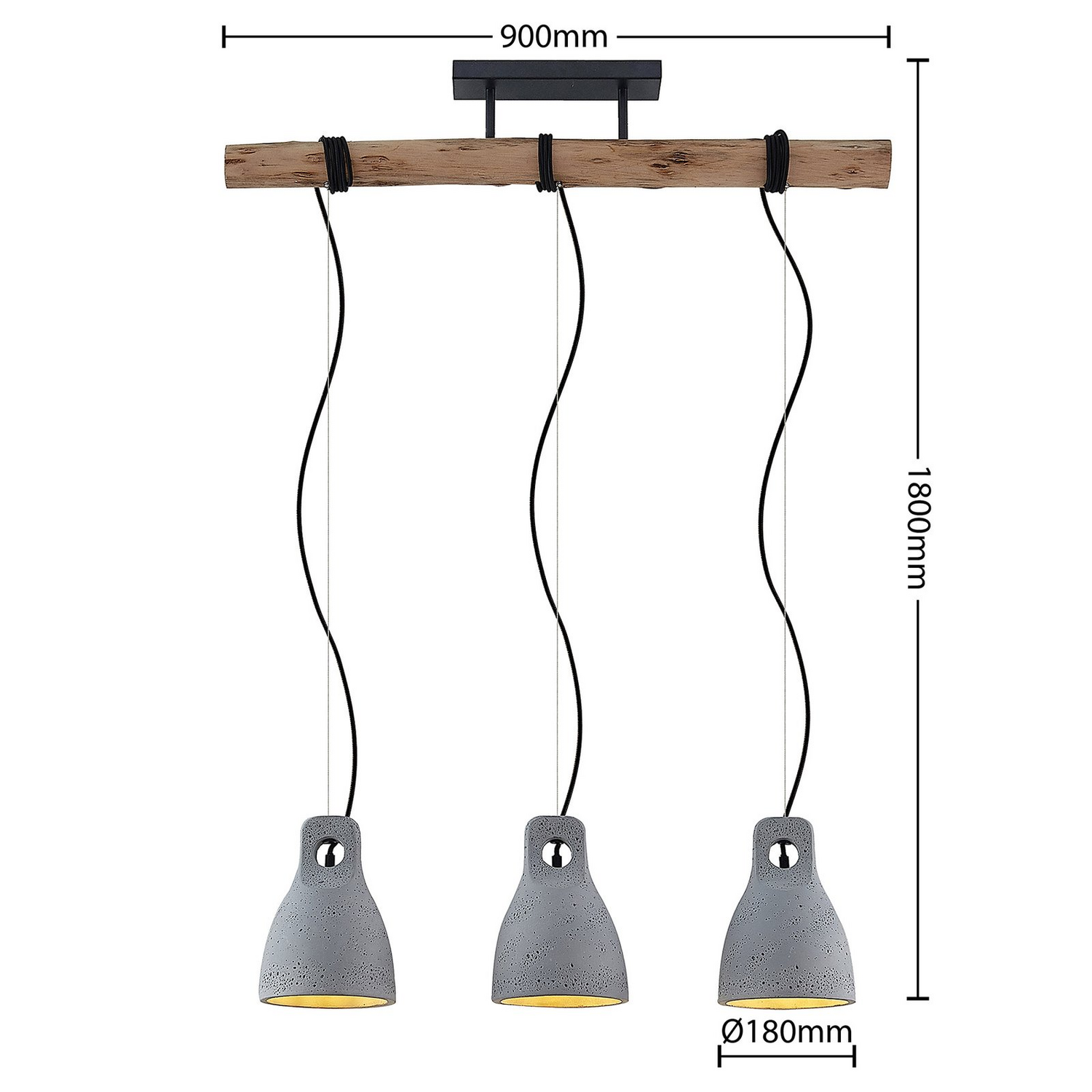 Lindby Esmila Hängeleuchte Mit Betonschirmen Deckenlampe Lampe Leuchte Spot 823 B-Ware - 4251911719703
