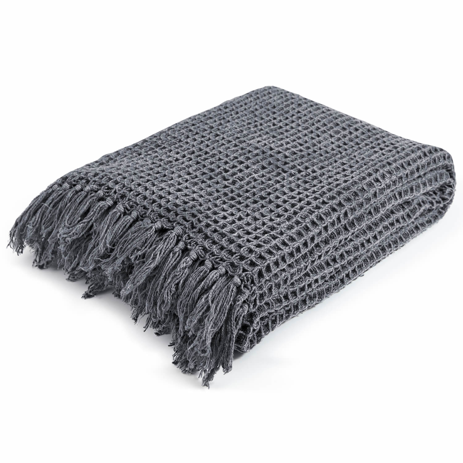 B-Ware Mokebo Decke ‘Die Hyggelige’ Mit Waffelpique Im Stonewashed Look, Strickdecke, T - 4260669183070