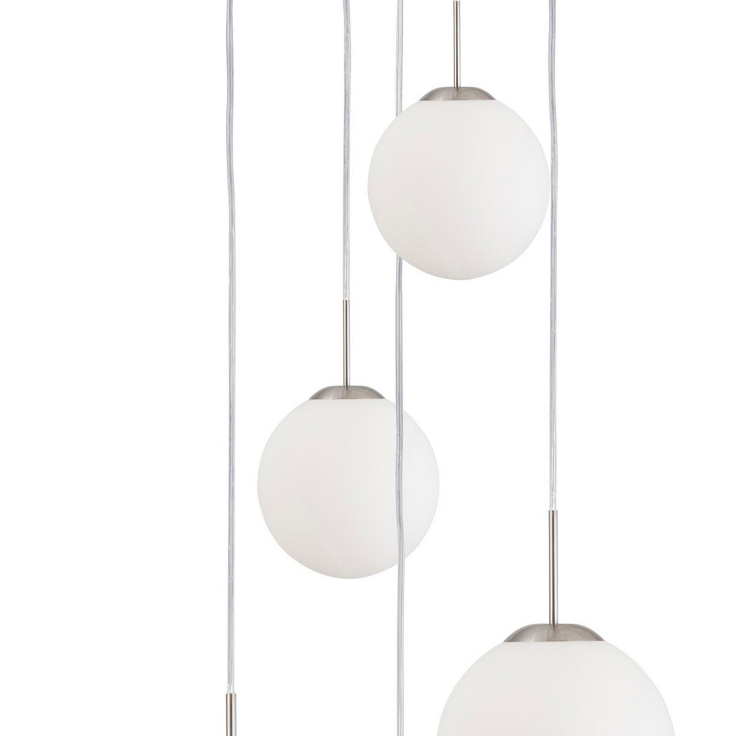 B-Ware Steinhauer Hängeleuchte Bollique Stahl Opalweiß Glas 5 Flammig Deckenlampe La836