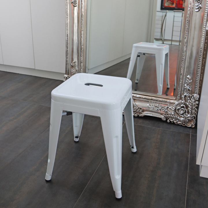 hjh OFFICE Hocker VANTAGGIO Sitzhocker Bistro-Hocker Sitz Stahl metallic weiss