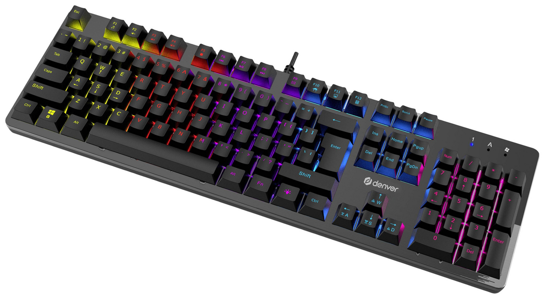 Denver GKK-330 DE USB Gaming-Tastatur Nordisch QWERTY Schwarz Steuerungsgerät