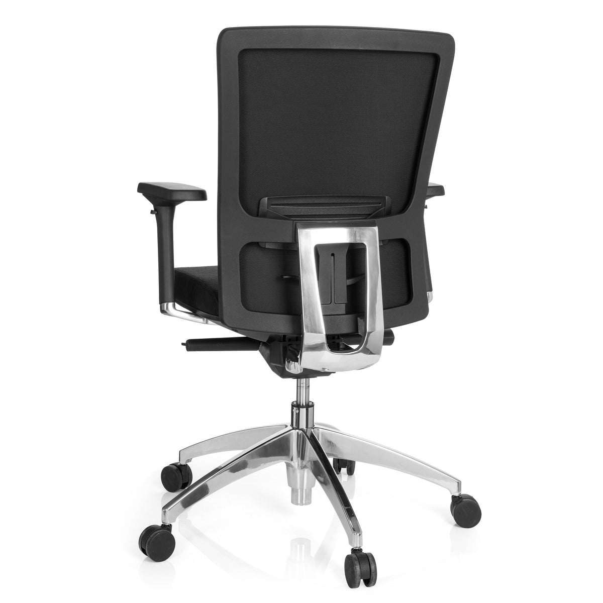 hjh OFFICE Bürostuhl Chefsessel Drehstuhl Stoff schwarz Armlehne Lendenstütze - 4260182551271