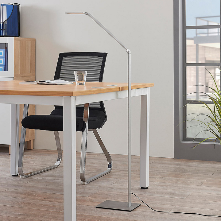 Lucande LED-Stehleuchte Resi mit Dimmer Stehlampe Lampe Alu 8W