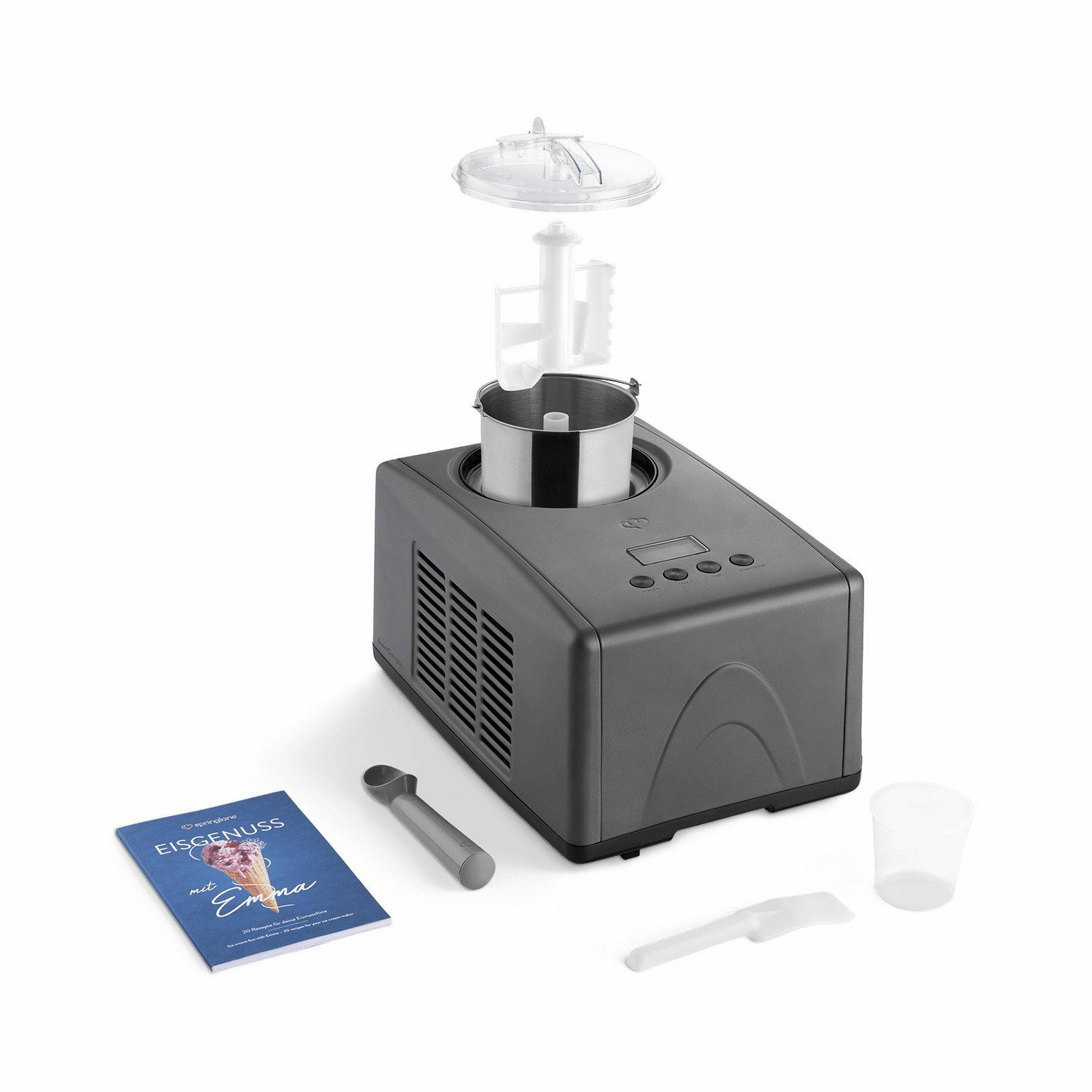 Springlane Eismaschine Emma Eisbereiter Eiscrememaschine Eis Kompressor 1,5 L B-Ware