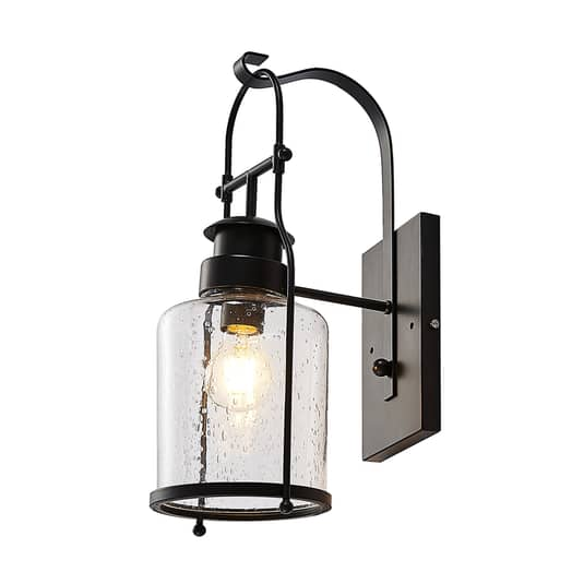 Applique murale Lindby Rozalie, lanterne, lampe murale, éclairage de couloir E27 noir379, produit de seconde main 