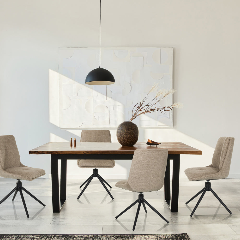 hjh LIVING Dining Stuhl TARVISO I Esszimmerstuhl Deko Stoff beige Polsterstühle - 4064323045144