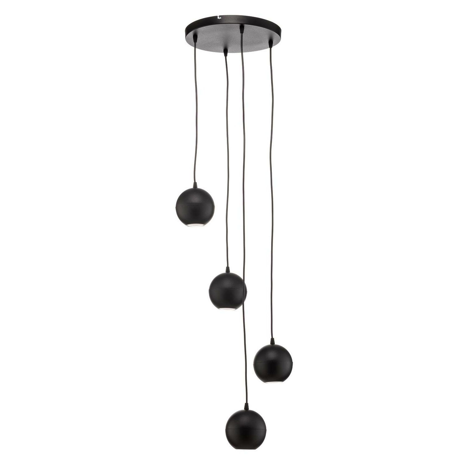 B-Ware Euluna Pendelleuchte Pendelleuchte Lampe Leuchte Midnight Schwarz Vierflammig