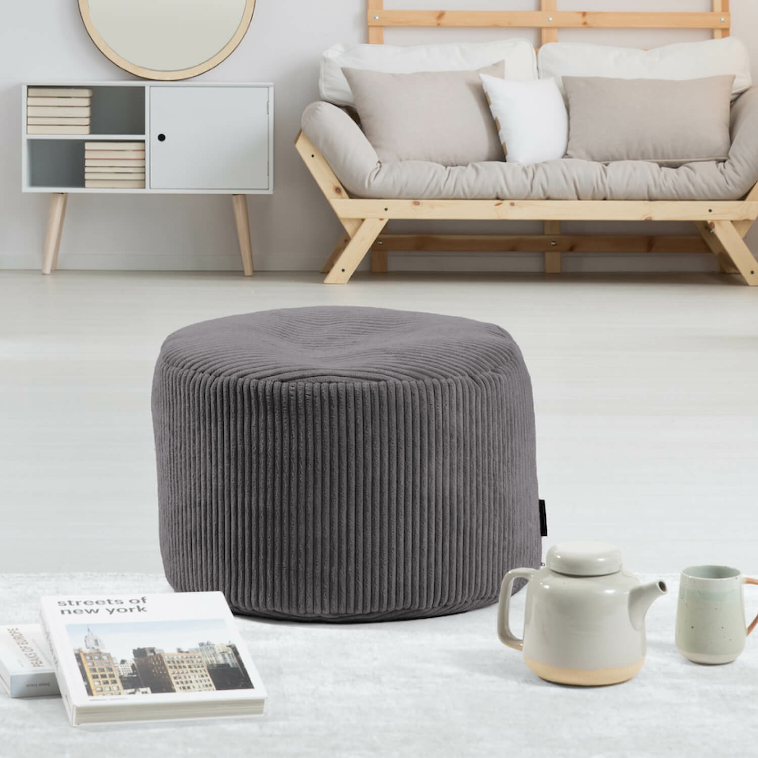 B-Ware Mokebo Pouf, Hocker O. Sitzhocker Aus Cord 40x60 Cm 'Der Faule Lenz', Bodenkisse