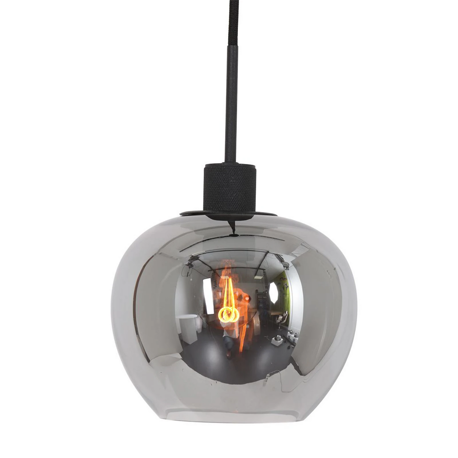 B-Ware Steinhauer Hängeleuchte Lotus Hängelampe Schwarz 3 Flammig Balken Metall Glas