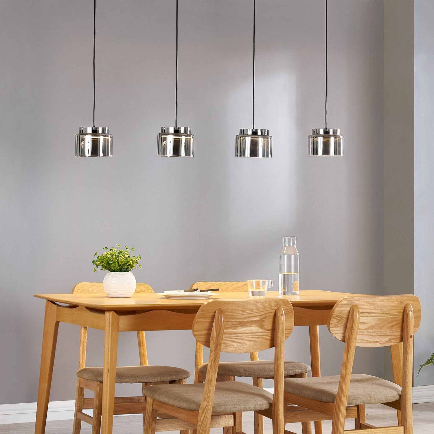 Lucande Diano Hängeleuchte Rauchgrau Vierflammig Deckenlampe Deckenleuchte La933 B-Ware - 4251911767407