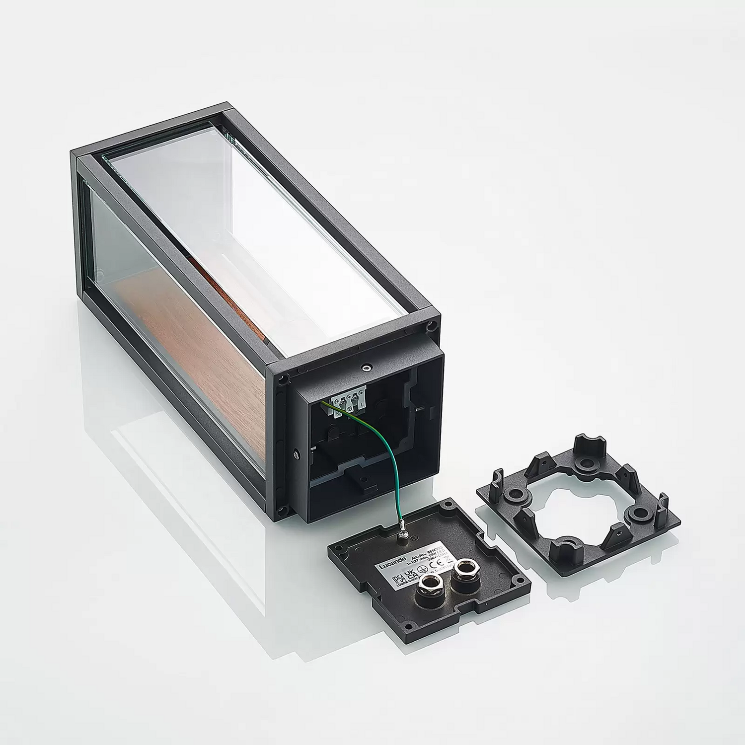 B-Ware Lucande Elwin Sockelleuchte Eckig Alu 35 Cm Wegeleuchte Outdoor Gartenlampe Led