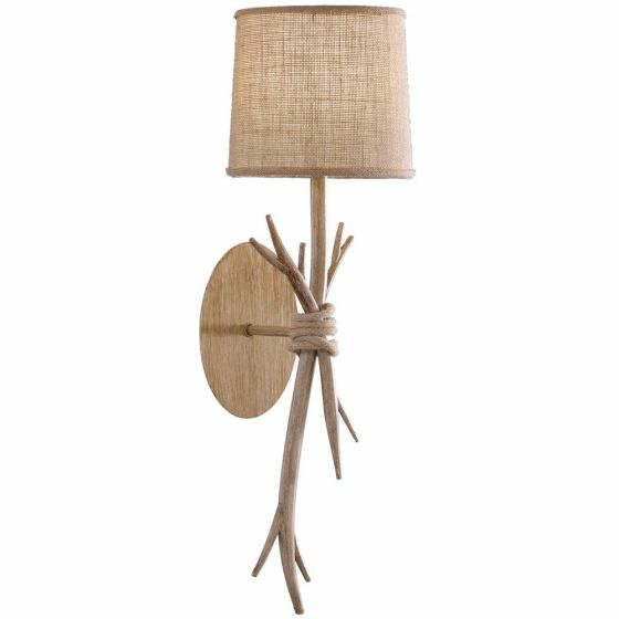 Mantra Iluminación Wandleuchte Sabina Wandlampe Lampe Textilschirm E27 Hellbraun B-Ware