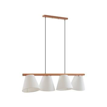 Lucande Jinda Hängeleuchte Hängelampe Deckenlampe Leuchte Lampe Holz Stoff Weiß B-Ware - 4251911756920