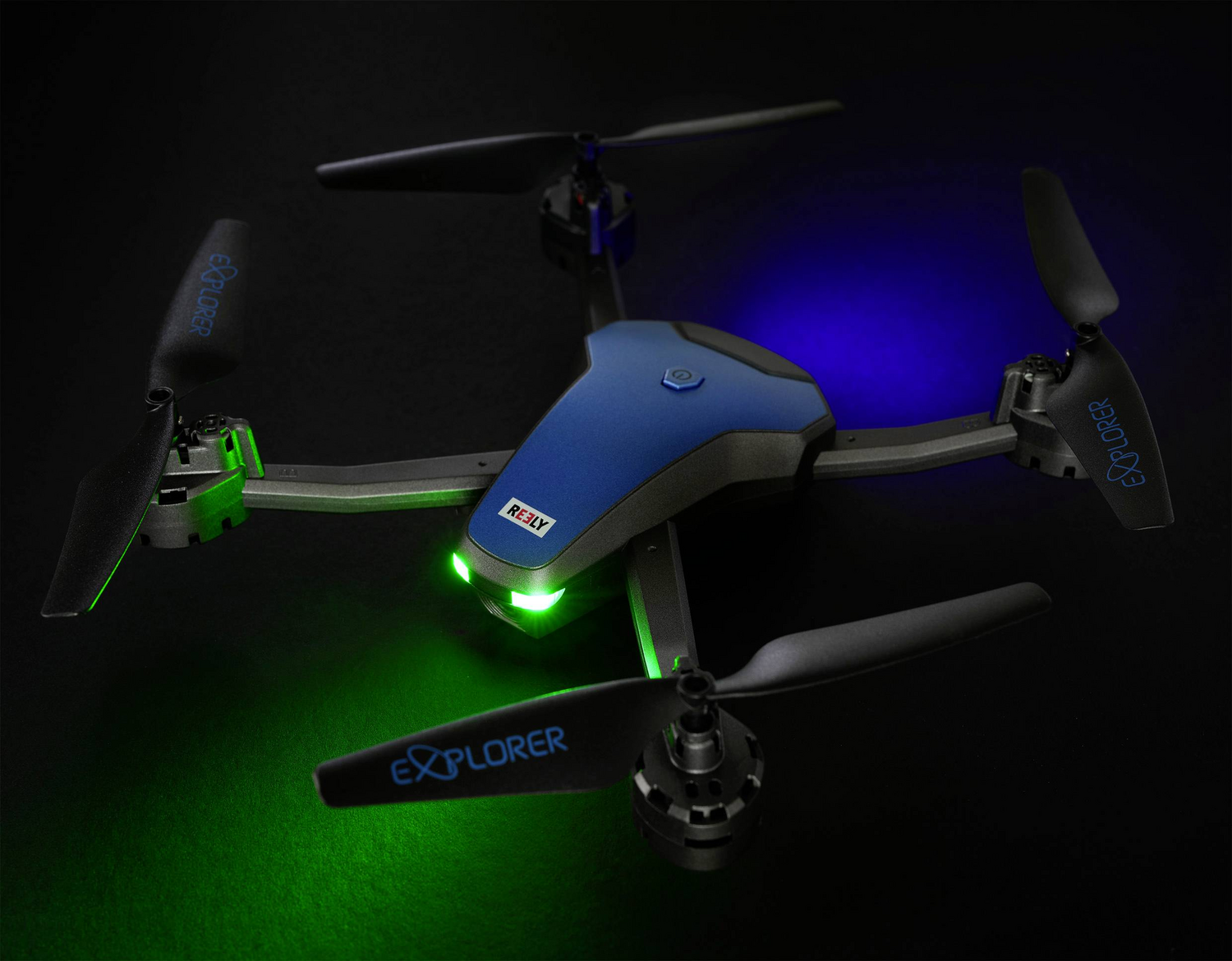 B-Ware Reely Marathon Quadrocopter Rt F Einsteiger Kameraflug Blau Metallic Drohne235