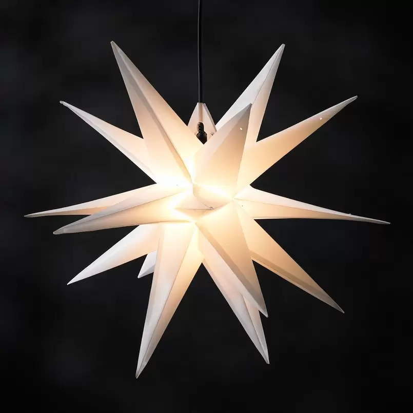 STERNTALER Kunststoff-Stern Jumbo Dekolampe Lampe Ø1m außen 18 Zacken weiß