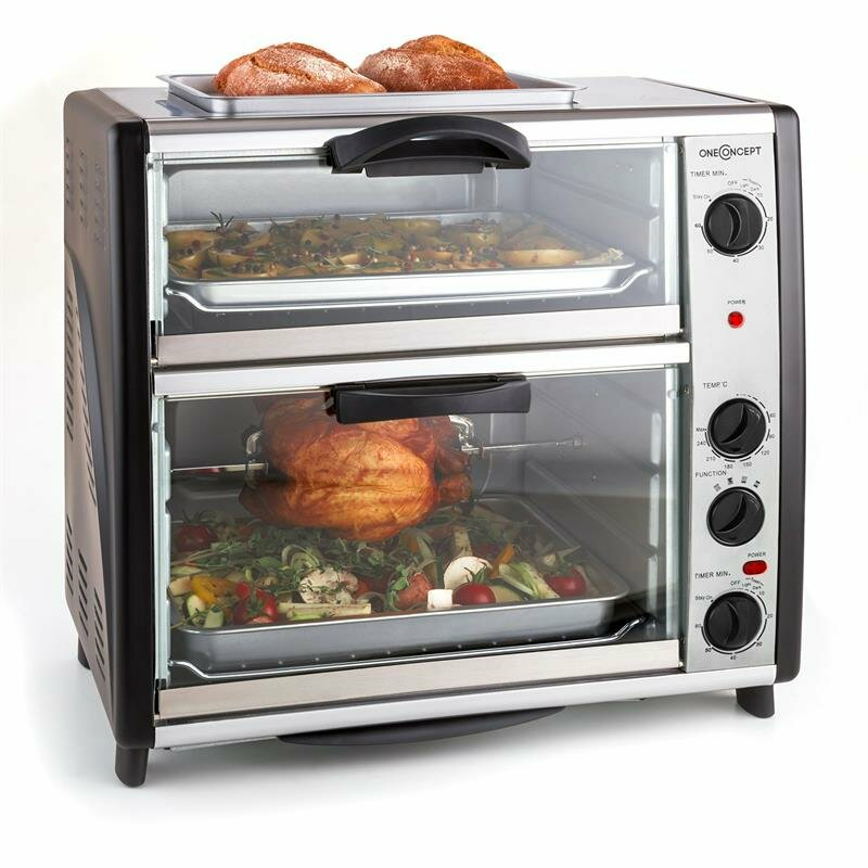 oneConcept Minibackofen Miniofen Backen  Toasten Grillen All-You-Can-Eat 42L