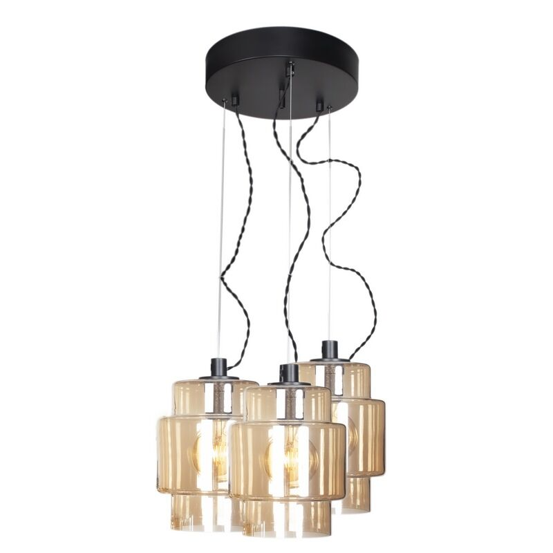 By Rydéns Ebbot Hängeleuchte Hängelampe Leuchte Lampe Licht Dreiflammig Amber B-Ware - 7391741017833