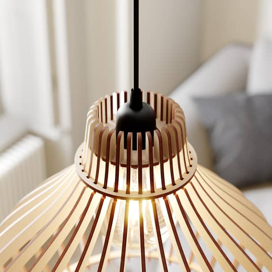 B-Ware Euluna Hängeleuchte Barrel Hängelampe Leuchte Lampe Licht E27 Einflammig ø 38 Cm