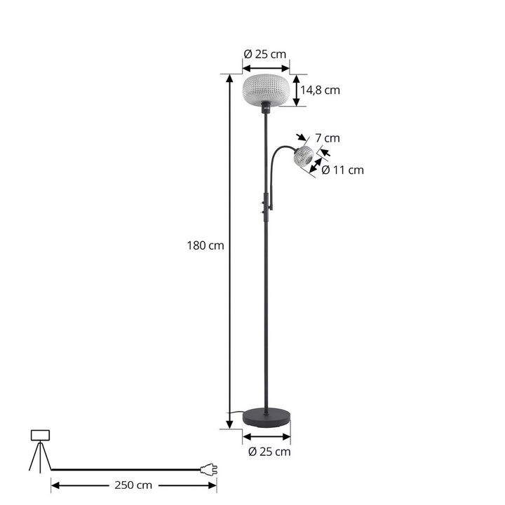 Lindby Hängeleuchte Hildur 118 cm rauchgrau Glas Deckenlampe Lampe Leuchte Spot