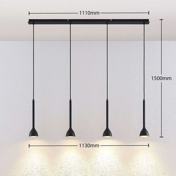 Lucande Hängeleuchte Nordwin Pendelleuchte Lampe 4 Flammig Gu10 Schwarz Gold846 B-Ware - 4251096563153