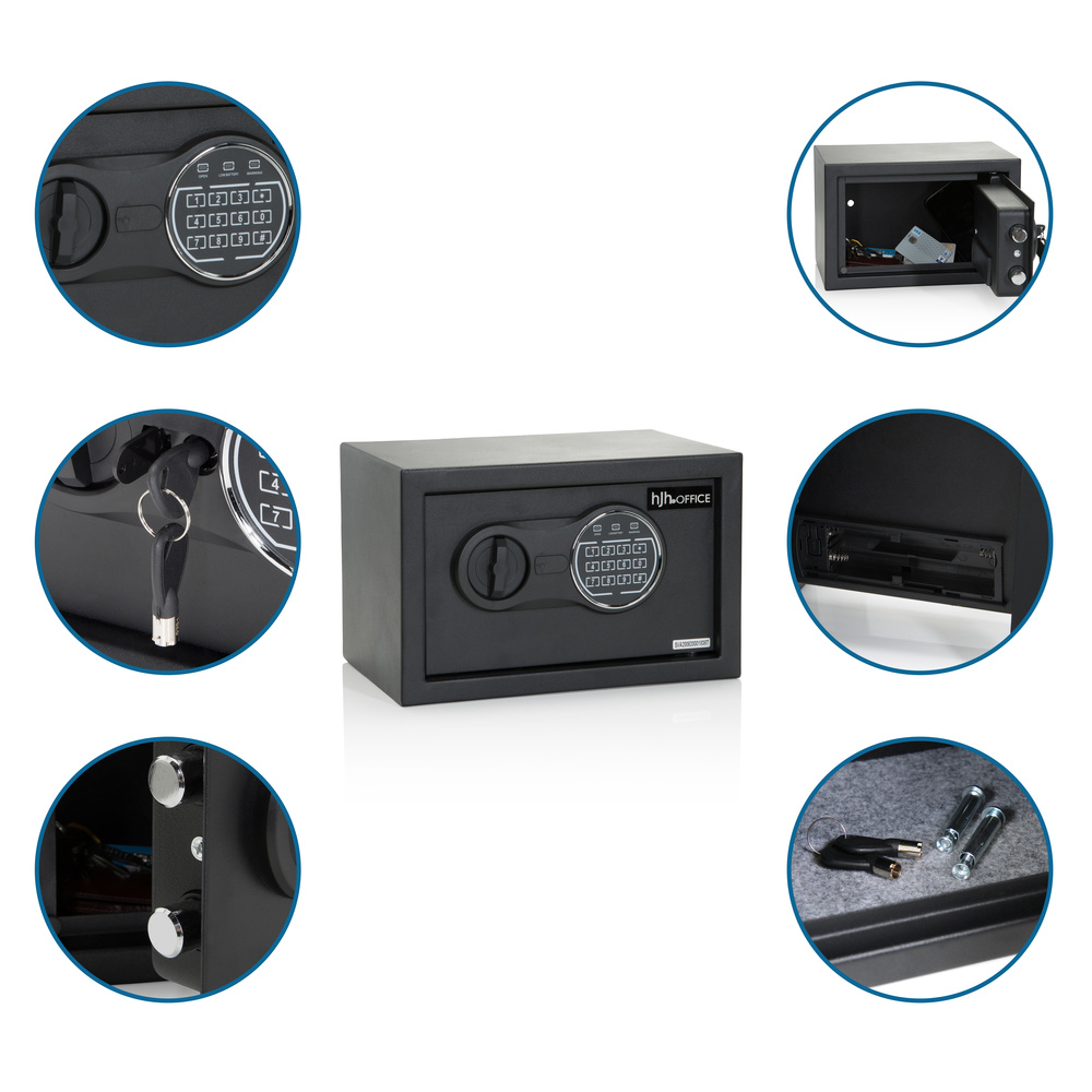 Hjh Office Safe Tresor Wertschutzschrank Schwarz 85l Elektronisch Zahlencode B-Ware