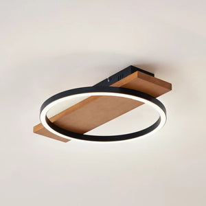 B-Ware Lindby Deckenleuchte Lampe LED schwarz Holz dimmbar Galad 30 cm Leuchte