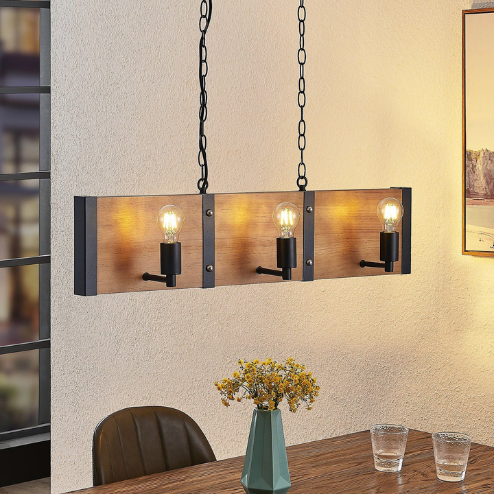 Lindby Kamilja Pendelleuchte Hängeleuchte Deckenlampe Lampe Fürs Esszimmer Holz B-Ware
