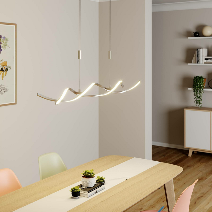Hängeleuchte Hängelampe Pendelleuchte Pendellampe Lindby Led Auron 2x12 W Nickel B-Ware