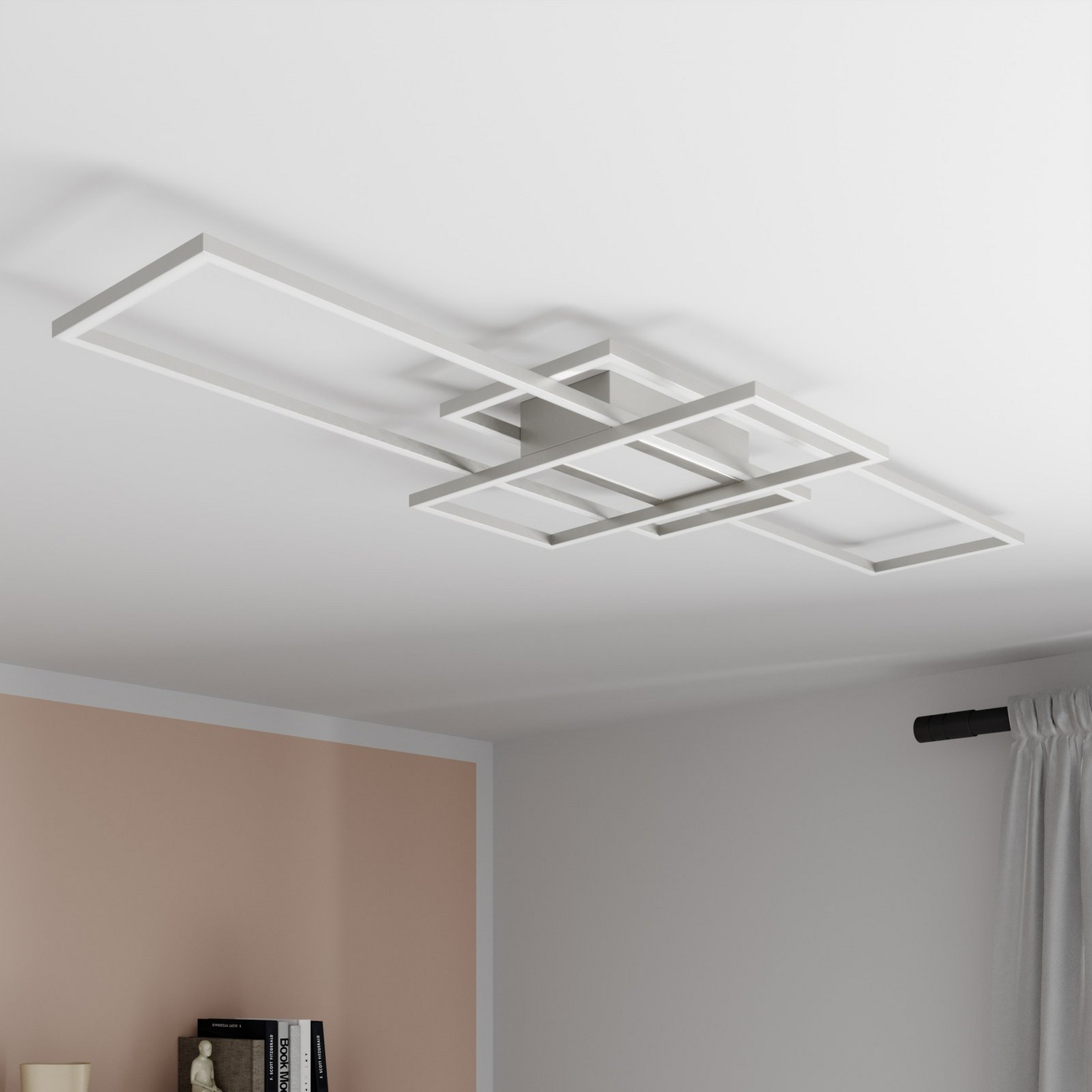 Lindby Mairin Led Deckenlampe Wohnzimmerleuchte Deckenlampe Lampe Led Nickel34 B-Ware - 4251096574869