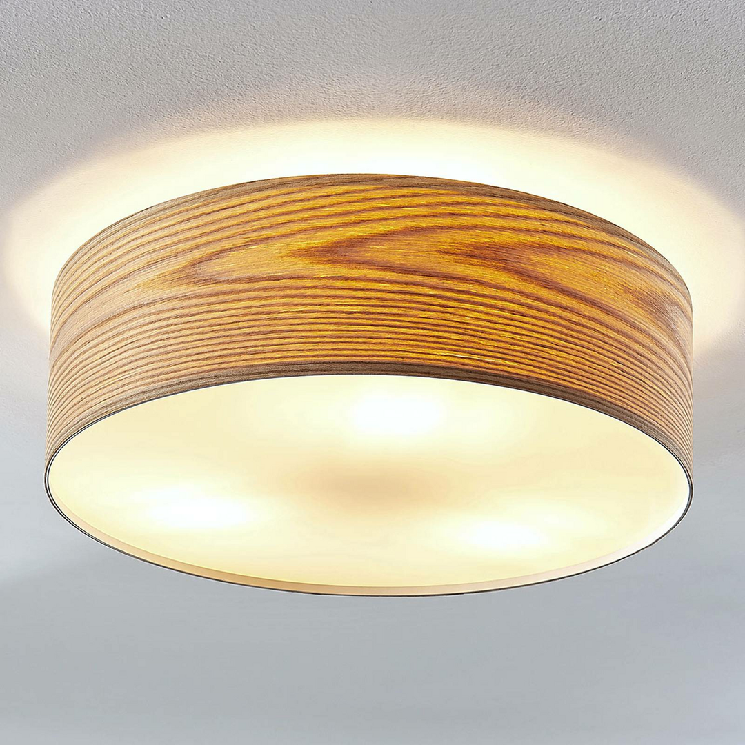 Lindby Holz Deckenlampe Dominic Deckenlampe Lampe Leuchte E27 3 Flm Runde Form B-Ware