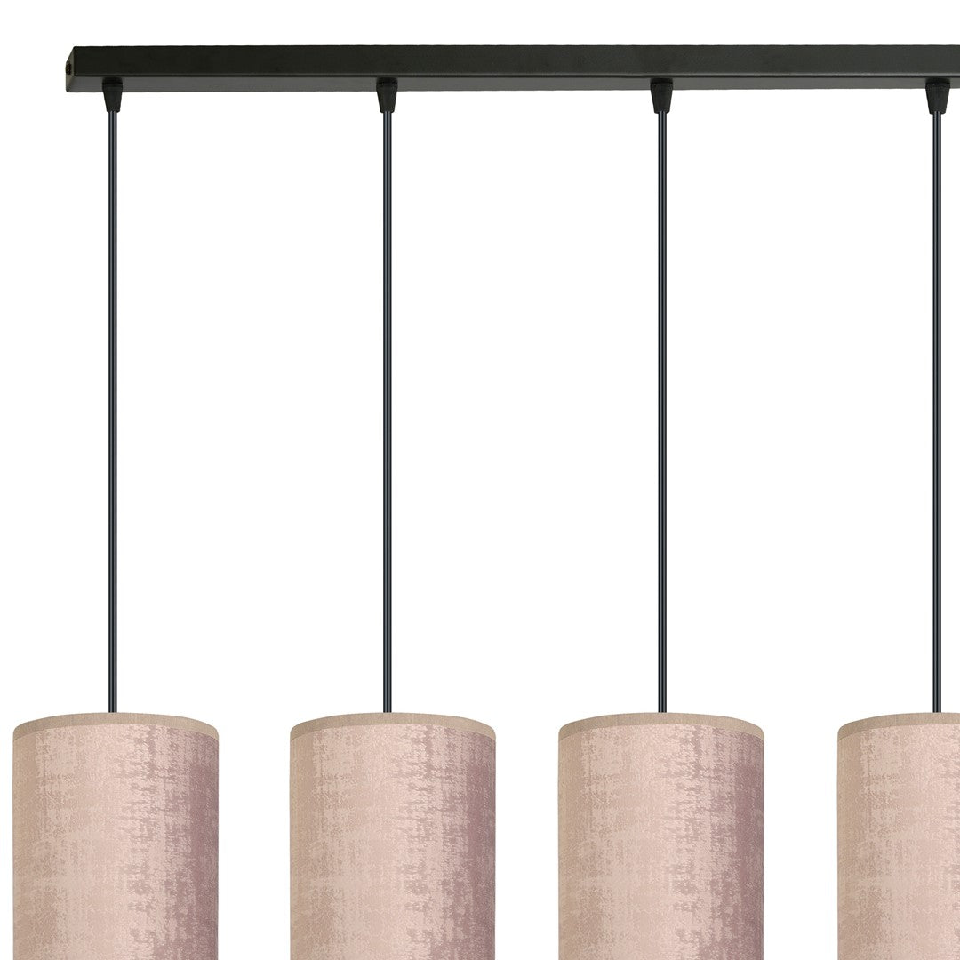 Emibig Lighting Pendellampe Joni Hängeleuchte Leuchte Textil 4fl Lang Rosé Gold B-Ware - 5901738920910