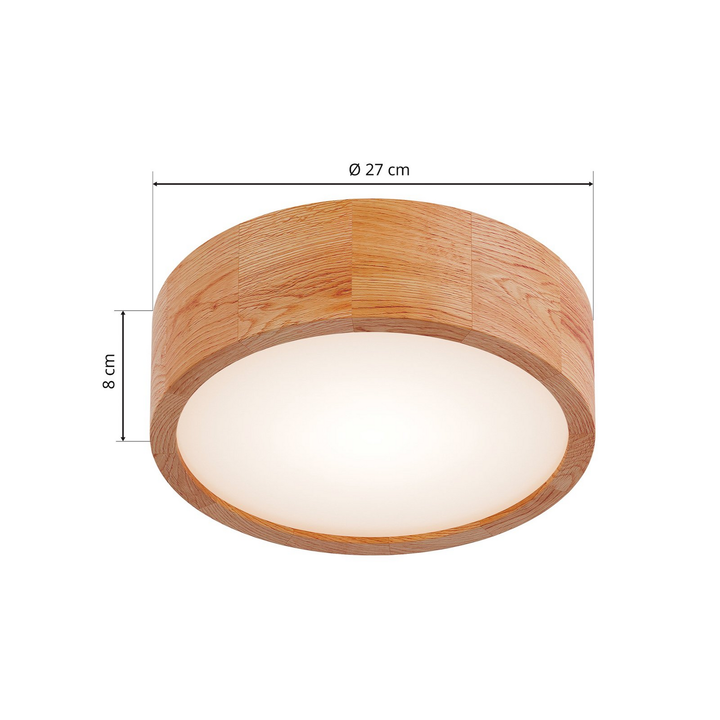 Envostar Kerio Deckenlampe ø 27 Cm Eiche Natur Deckenleuchte Lampe Leuchte Spot B-Ware
